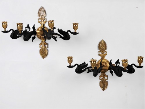 Antiquités - Pair of Empire sconces, early 19th century