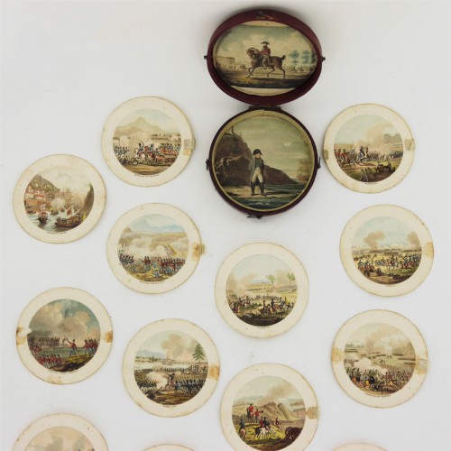26 gravures miniatures de batailles napoléoniennes, vers 1815-1820 - Igra Lignum