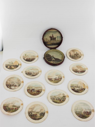 19th century - 26 Miniature Engravings Of Napoleonic Battles, Circa 1815-1820