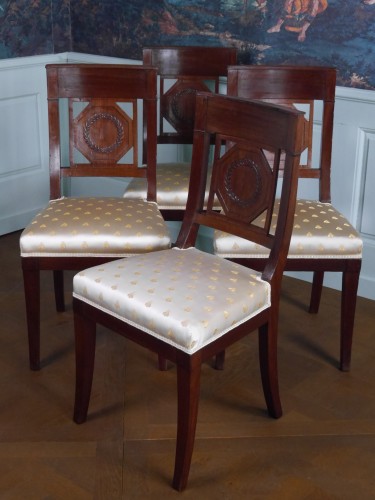 Suite of 4 Empire dining chairs, early 19th century - Empire