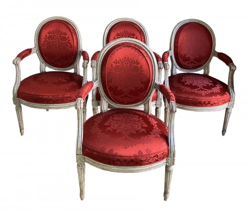 Set de 4 Louis XVI armchairs stamped Nadal, 18th century