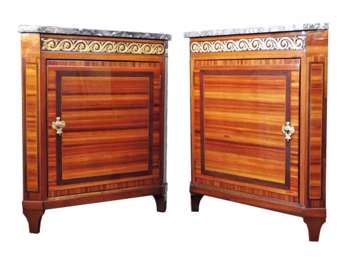 Pair of corner cabinets stamped CC Saunier