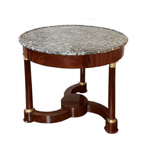Mahogany pedestal table, Empire period