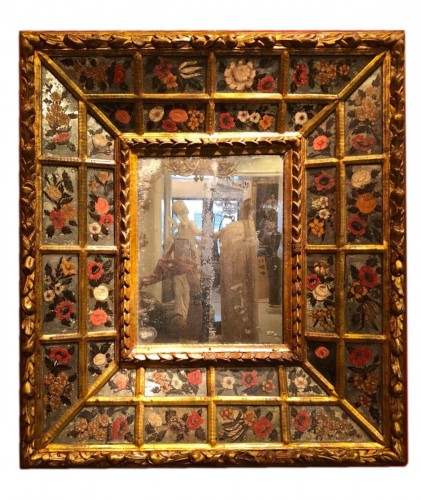 Miroir à décor floral, probablement Mexique, XVIIIe siècle