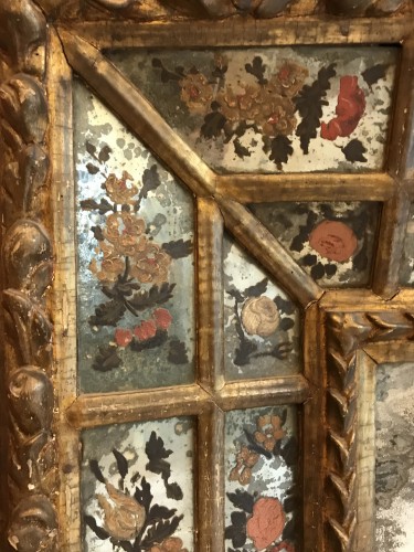 Miroir à décor floral, probablement Mexique, XVIIIe siècle - Miroirs, Trumeaux Style 