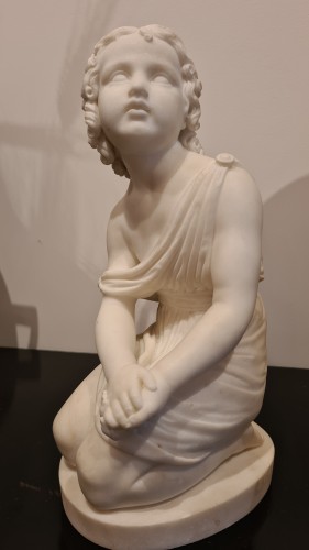 Sculpture Sculpture en Marbre - Jeune femme assise - Joseph Gott (1786-1860)