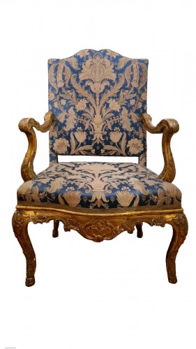 A giltwood armchair, first half of the 18th century 