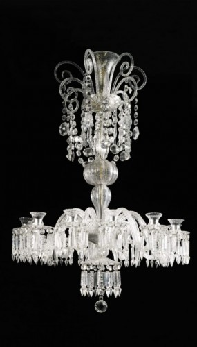 Lighting  - A Georgian style twelve-light cut-glass chandelier