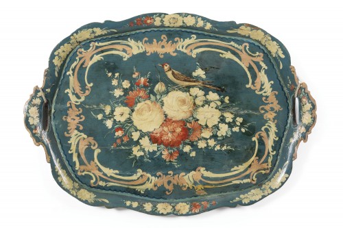 Refined Venetian Lacquered Tray, Venice, 18th Century