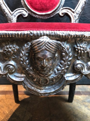 Sièges Chaise - Paire de fauteuils Anglo Indien en argent vers 1870