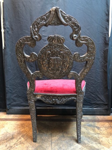Paire de fauteuils Anglo Indien en argent vers 1870 - 