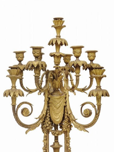 Paire de chandeliers, France dernier quart du 19e siècle - Deniere & Picard AA - Luminaires Style 