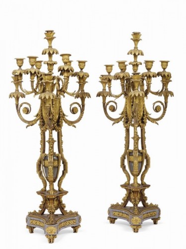 Paire de chandeliers, France dernier quart du 19e siècle - Deniere & Picard AA - Brun Fine Art