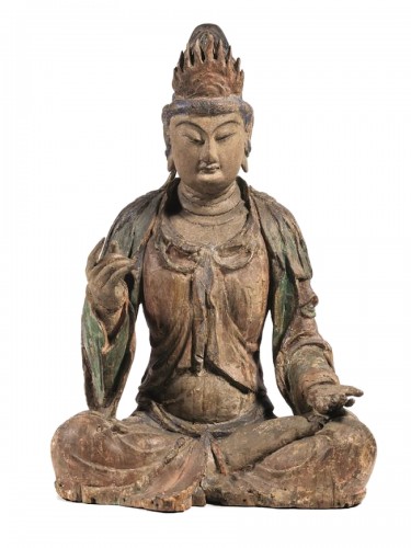 Grande sculpture de Bouddha, Chine Dynastie Ming XVe - XVIe siècle