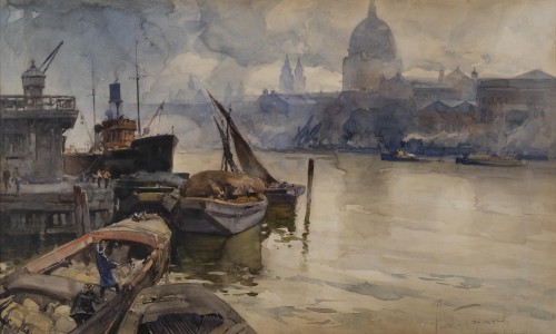 Tableaux et dessins Dessin, Aquarelle & Pastel - Vue de Londres - Aldo Raimondi (1902-1998)