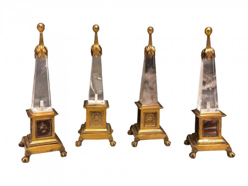 Quatre obélisques en verre de roche, XIXe siècle