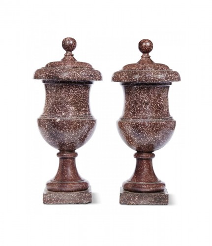 Pair of porphyry vases, Rome 19th Century