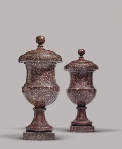 Pair of porphyry vases, Rome 19th Century - Decorative Objects Style 