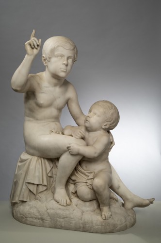 Antiquités - Giuseppe Dini, Group with two boys, 1853