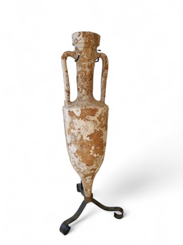 A roman terracotta Dressel type amphora, 1st century BC - 