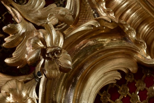 Louis XV Cartel In Gilt Bronze attributed to Jacques Caffiéri (1678-1755)  - 