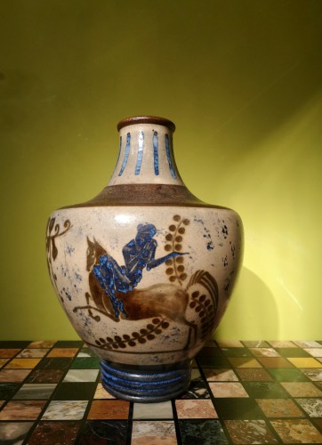 Vase en céramique circa 1925 attribué à René Buthaud pour Primavera - Céramiques, Porcelaines Style 