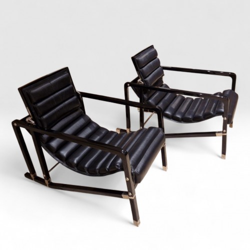 XXe siècle - Eileen GRAY (1878–1976), Paire de fauteuils « Transat »