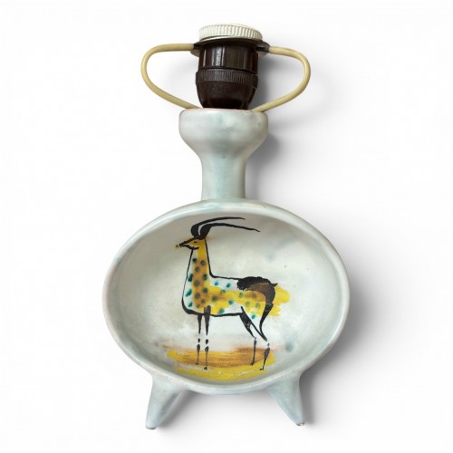 Roger Capron (1922-2006) , Lampe de table zoomorphe - Céramiques, Porcelaines Style 