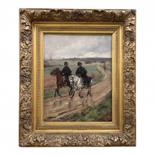Henri-Louis DUPRAY (1841-1909), Gendarmes en tournée, circa 1880-1890
