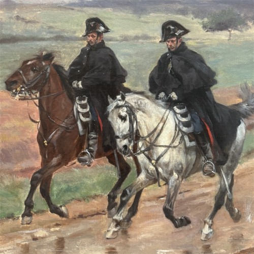 Henri-Louis DUPRAY (1841-1909), Gendarmes on Patrol, circa 1880–1890  - Paintings & Drawings Style 