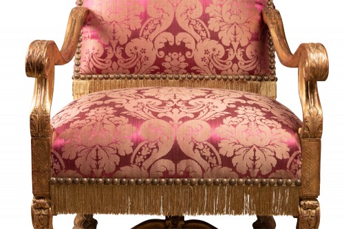 Sièges Fauteuil & Bergère - Paire de fauteuils en bois doré époque Louis XIV