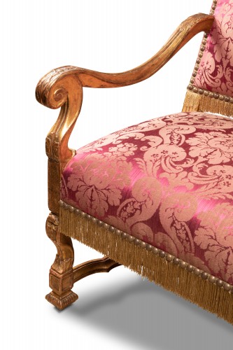 Paire de fauteuils en bois doré époque Louis XIV - Louis XIV