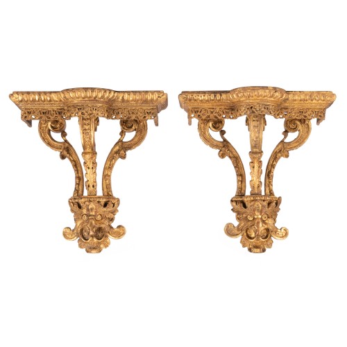 A pair of gilded Regence Brackets