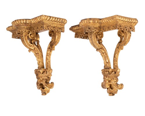 A pair of gilded Regence Brackets - French Regence