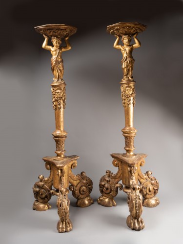 Paire de porte torchères d'époque Louis XIV - Louis XIV