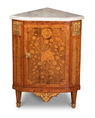 Pair of Corner Cabinets Transitional Period Stamped  J. B . Hedouin - Furniture Style Transition