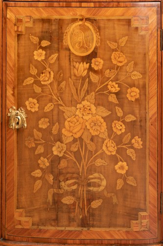 Antiquités - Pair of Corner Cabinets Transitional Period Stamped  J. B . Hedouin