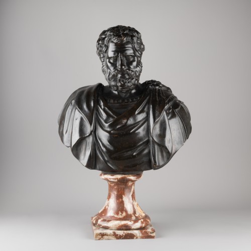 Antiquités - Bust of Roman General late 17th Century early 18th century