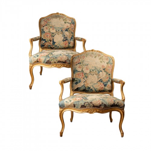 Pair of Armchairs Stamped by A.N. Delaporte