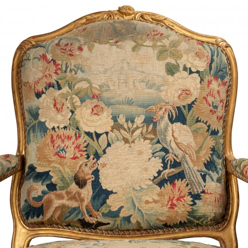 Sièges Fauteuil & Bergère - Paire de larges Fauteuils en bois doré Estampillés de A.N. Delaporte