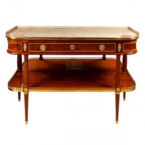 Grande console desserte en acajou Epoque Louis XVI