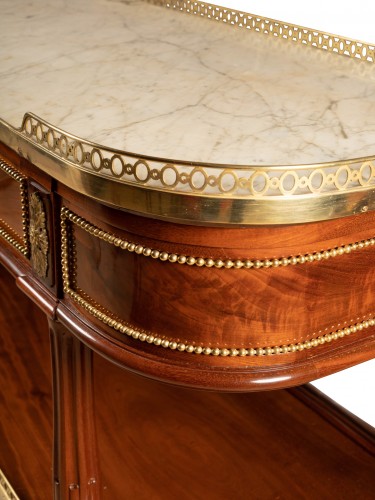 Grande console desserte en acajou Epoque Louis XVI - Louis XVI