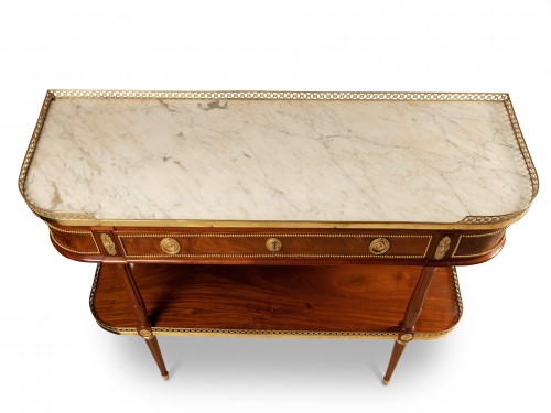 Antiquités - Grande console desserte en acajou Epoque Louis XVI