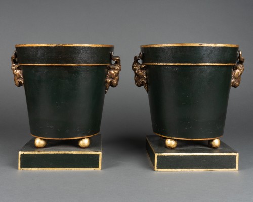Objet de décoration Cassolettes, coupe et vase - Paire de Seaux à Rafraîchir Epoque Louis XVI