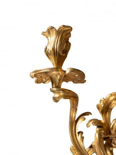 18th century - A pair of Louis XV ormolu two- light appliques