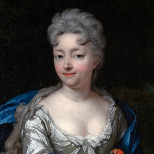 Antiquités - Portrait signé et daté C. Netscher La Haye (1668-1723)