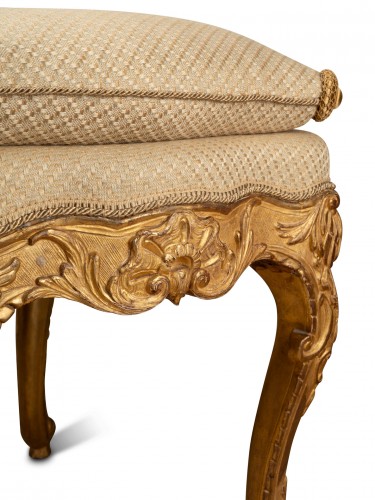 Régence period stool in gilded wood - French Regence