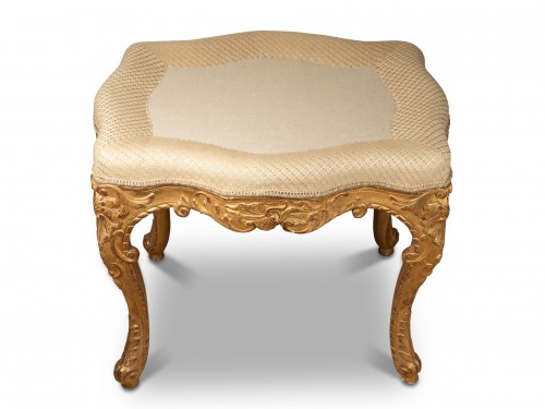 Antiquités - Régence period stool in gilded wood