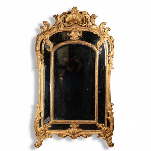 Regence period mirror in carved giltwood - French Regence