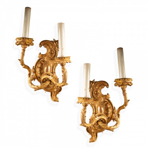 A pair of  big gilted wood Sconces Regency Period